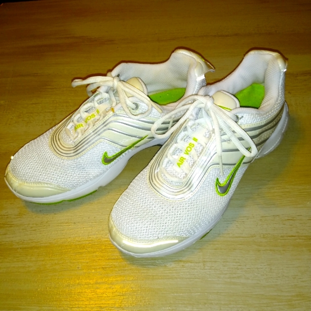 RARE 2005 NIKE AIR Voss II Phylite Running Shoes White & Lime Green Lady's 9